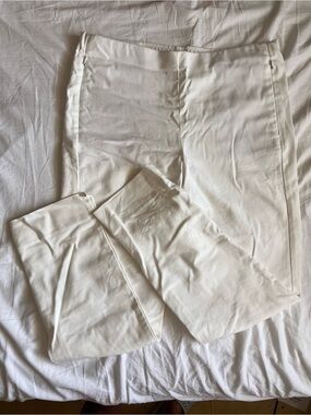 J. Jill White Ponte Essential Cotton Stretch Straight Pants 12